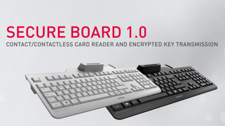 Security-Tastatur zur Verschlüsselung der Tasteneingabe mit integriertem Smartcard- und RF/NFC-Leser